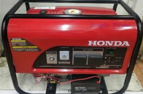 Product details Honda EP6500 Gasoline Generator Set.  Max 6.5kVA  Rated 6.0kVA Weight 47kg 8L Fuel tank 15 Hours Continuous Running. Consumption 1.01 L/Hour. Noise level 99dB Lwa, 71dB (A)/7m