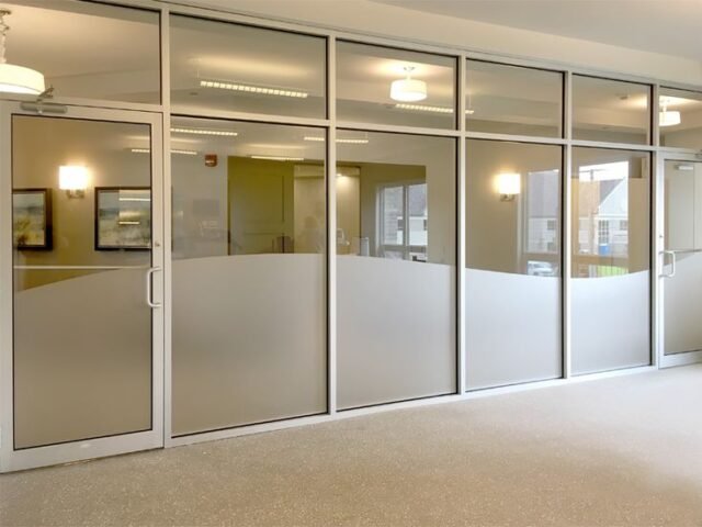 Aluminum Framed Glass Partitions.