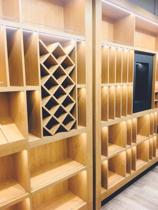 Wines and Spirits Cabinets with LED Lighting,.
