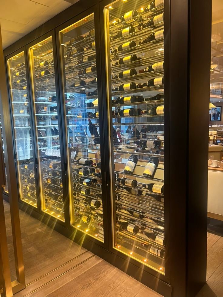 Wines and Spirits Cabinets with LED Lighting.