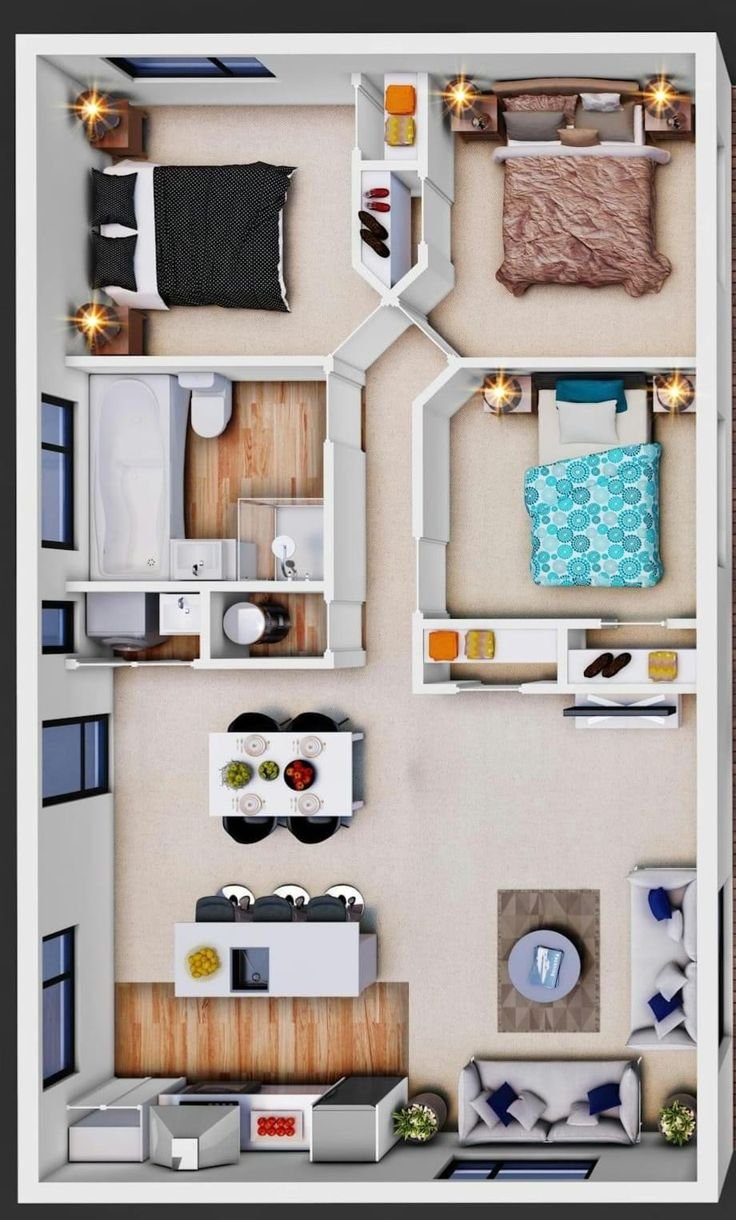 Bedroom Bungalow Design2