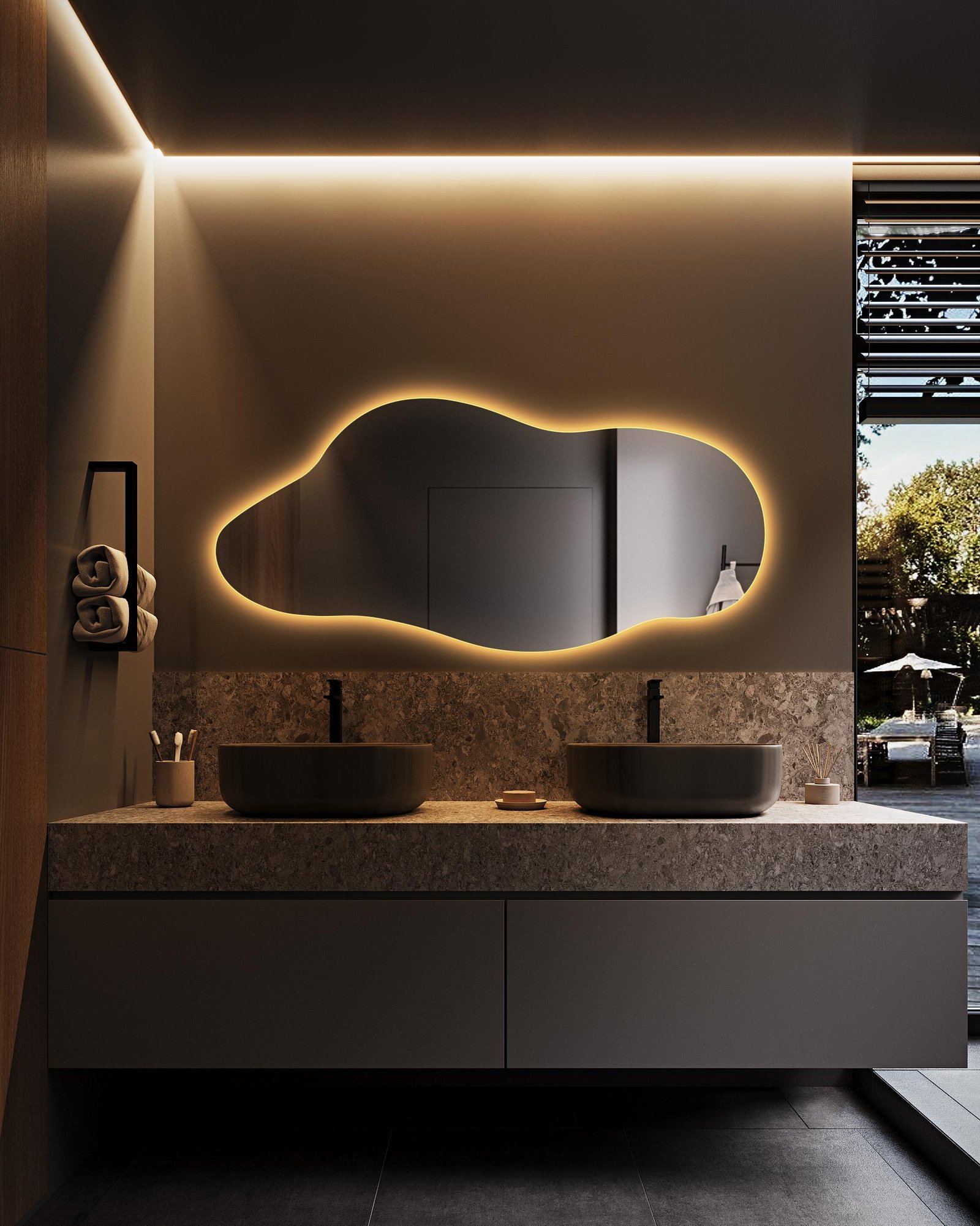 Color Temperature Adjustable LED Bathroom Mirror3