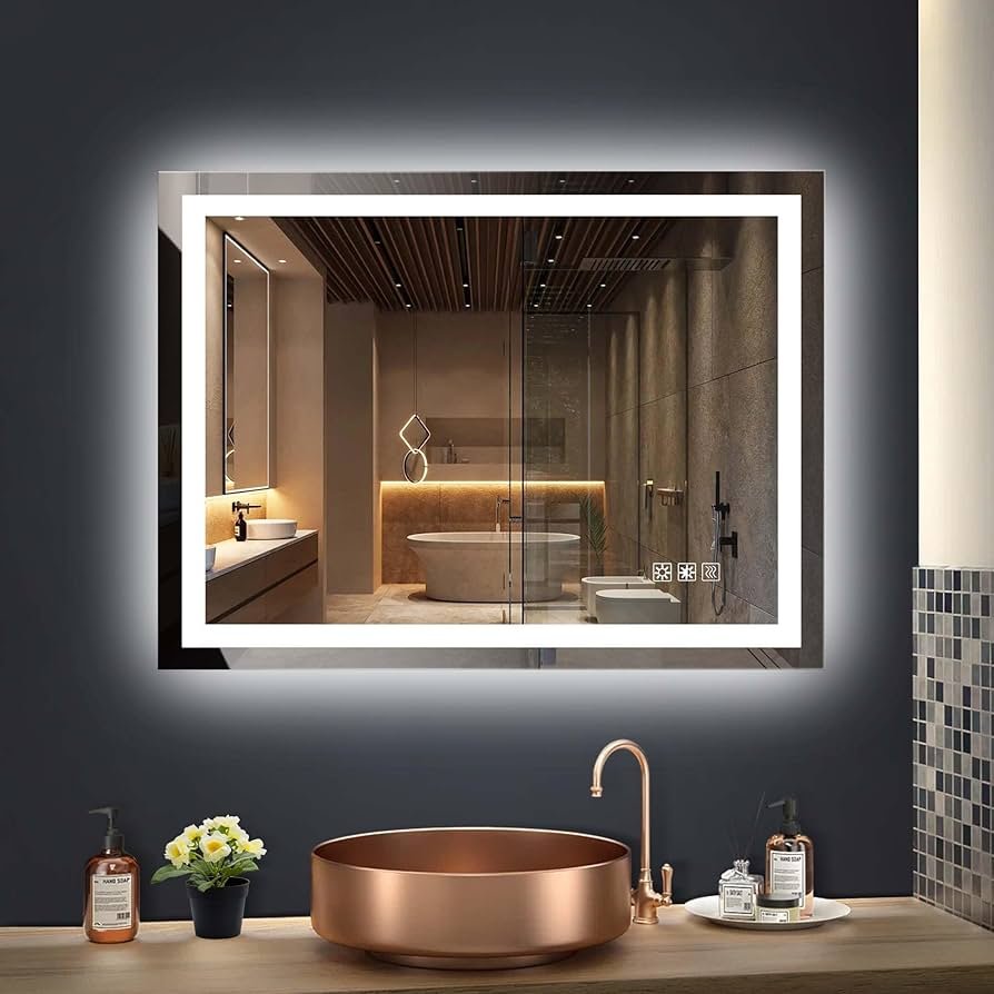 Color Temperature Adjustable LED Bathroom Mirror4