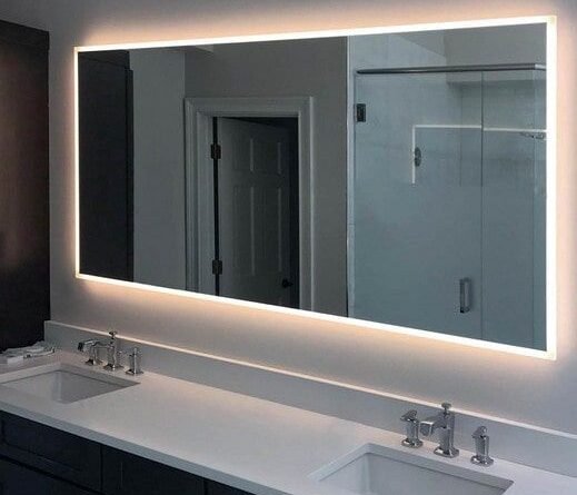 Rectangular Lighted Bathroom Mirror