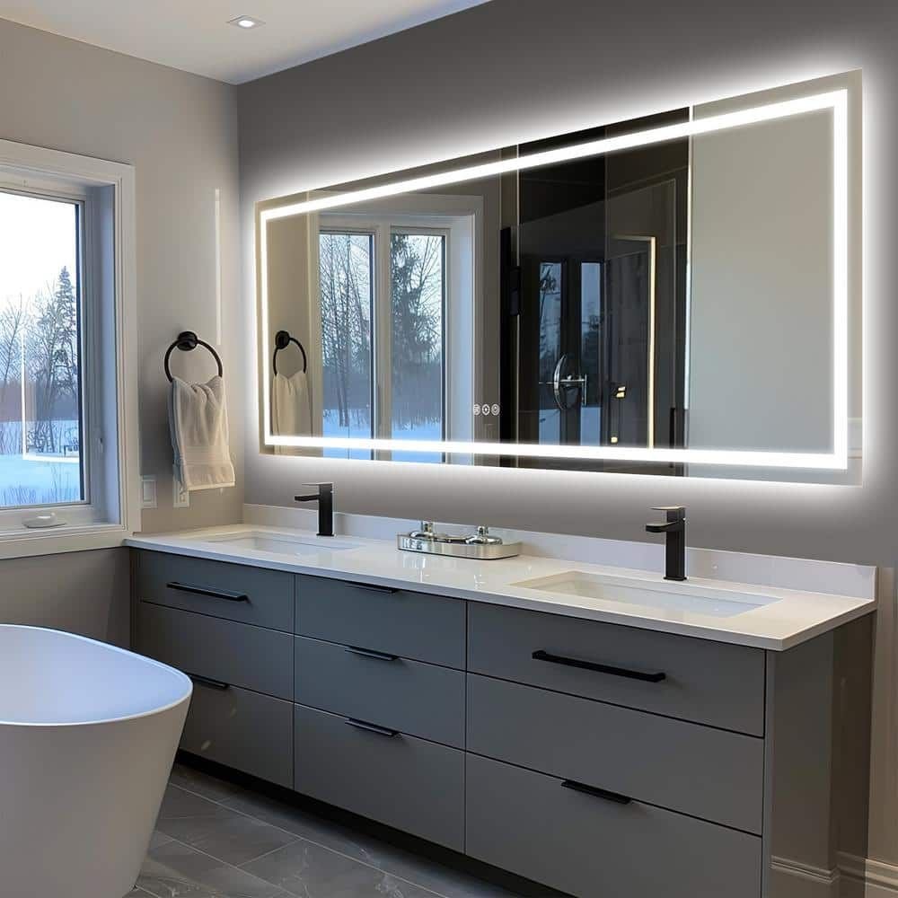 Rectangular Lighted Bathroom Mirror4