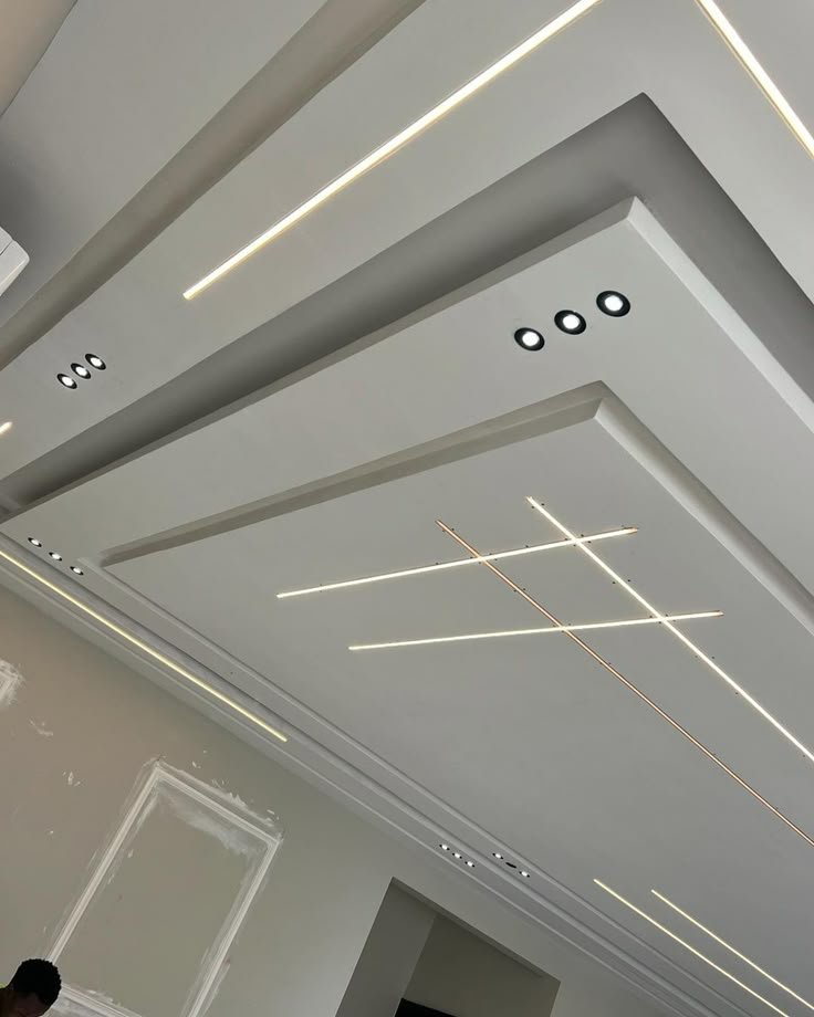Gypsum ceiling designs with decorative mouldings