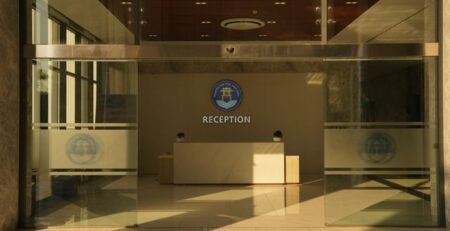 Suimas Interiors Corporate Office Frosted Glass Branding
