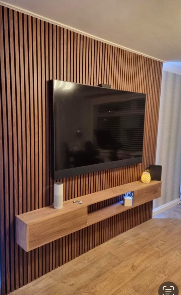 reeded wall panels in a home